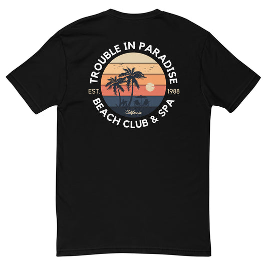 Trouble in Paradise Beach Club & Spa Short Sleeve T-shirt